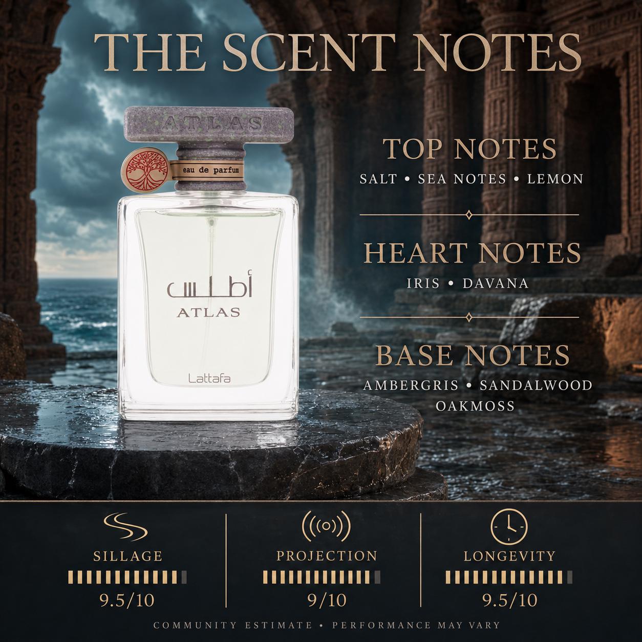 Lattafa Atlas Eau de Parfum 55ml | Marine Men’s Fragrance