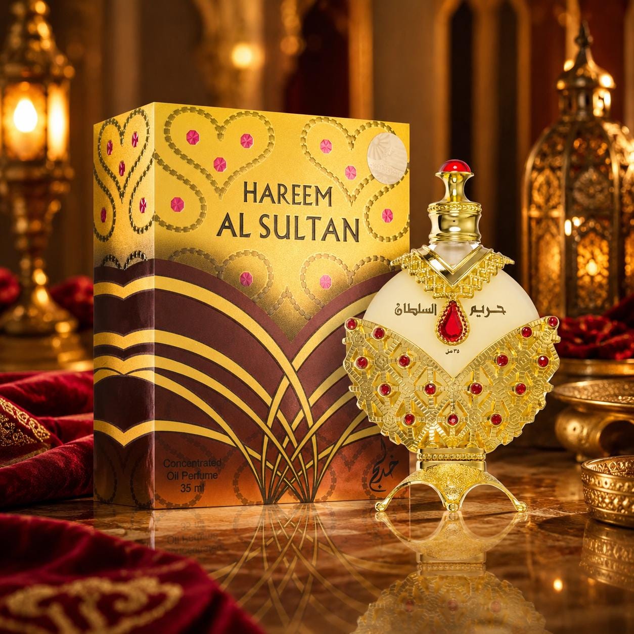 Khadlaj Hareem Al Sultan Gold Perfume Oil | Floral Fruity Arabian Attar
