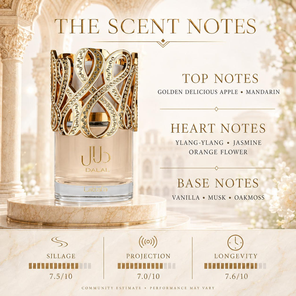 Lattafa Dalal Eau de Parfum 100ml | Apple & Vanilla Floral Perfume