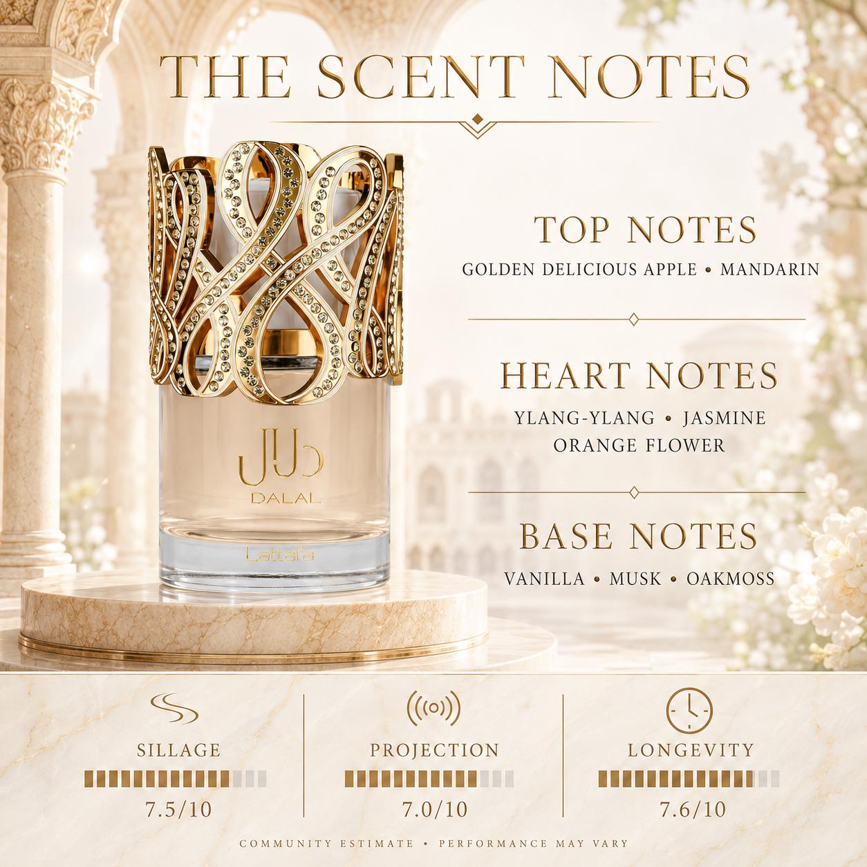 Lattafa Dalal Eau de Parfum 100ml | Apple & Vanilla Floral Perfume