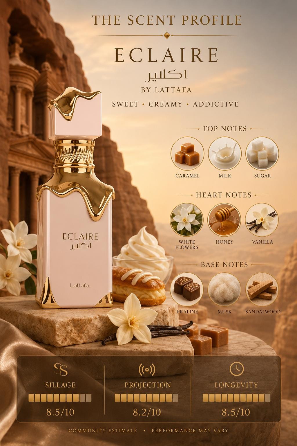 Lattafa Eclaire EDP 100ml | Caramel, Vanilla & Praline