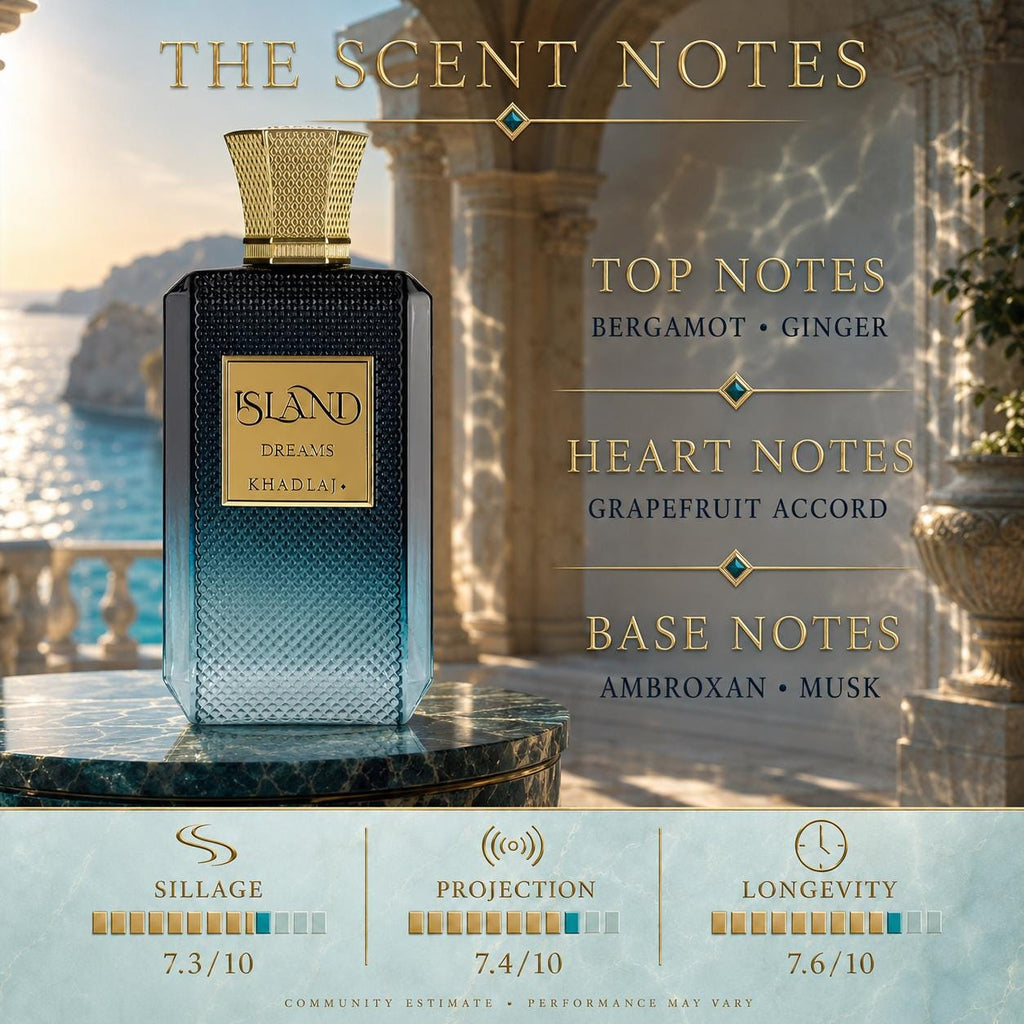 Khadlaj Island Dreams Extrait de Parfum 100ml | Fresh Unisex Arabian Fragrance