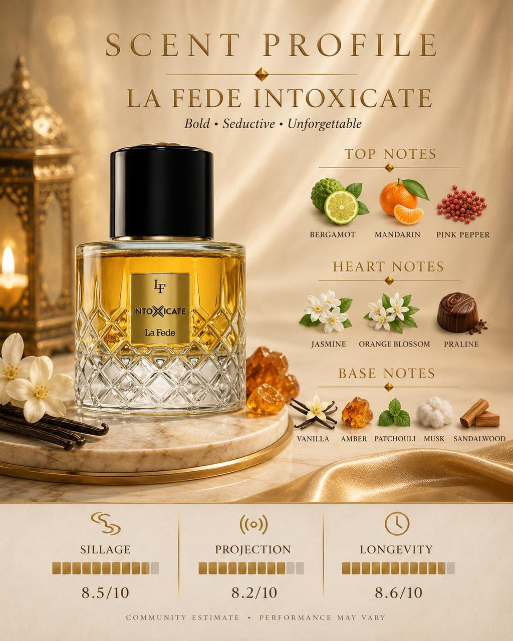 La Fede Intoxicate Eau de Parfum for Men | Cognac & Vanilla