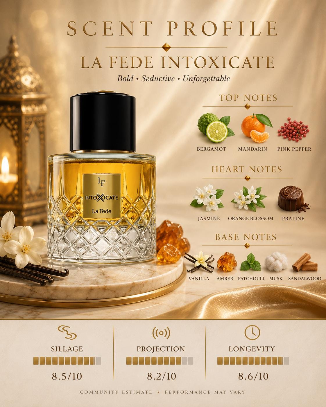 La Fede Intoxicate Eau de Parfum for Men | Cognac & Vanilla