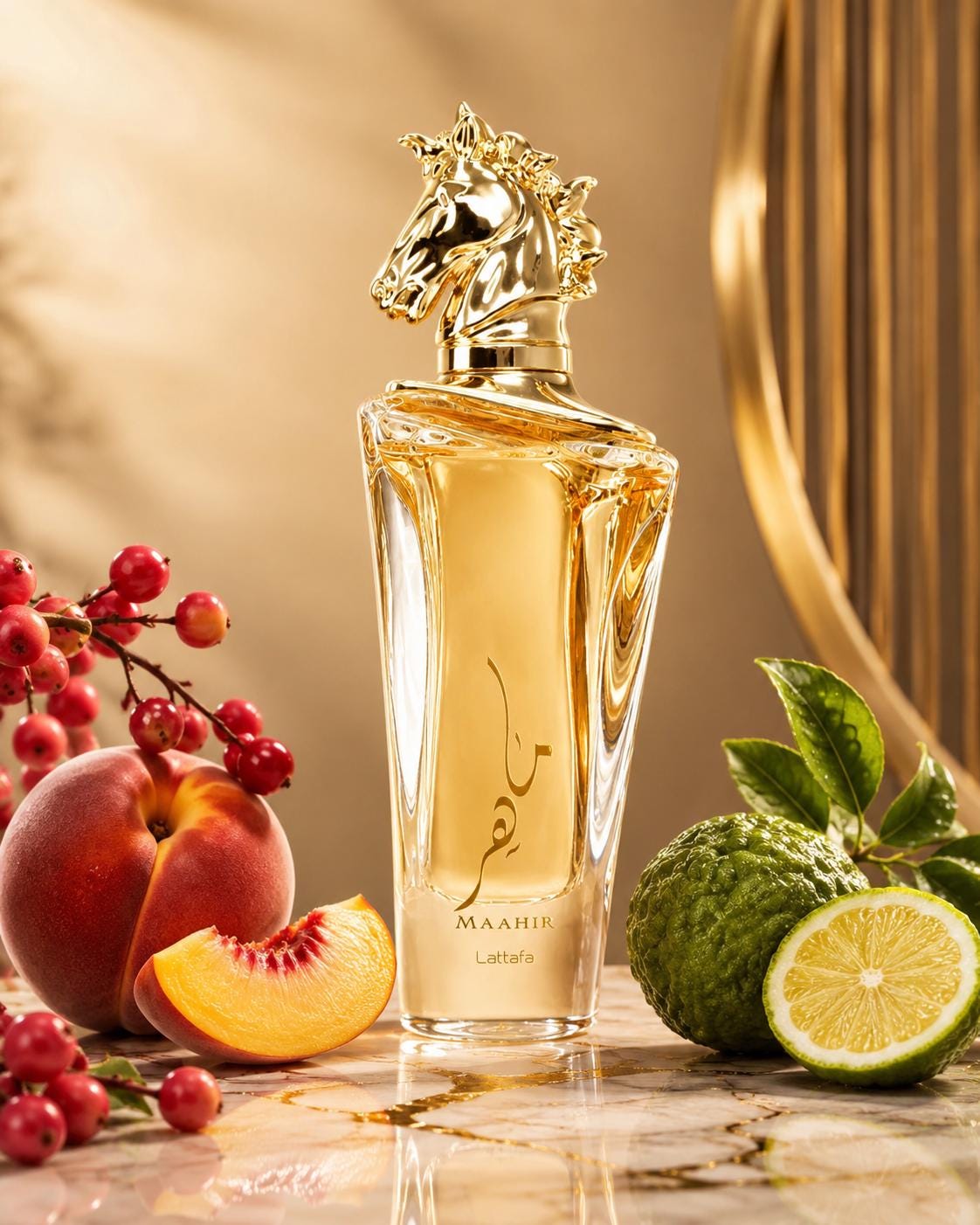 Lattafa Maahir Gold EDP 100ml | Saffron, Rose & Oud