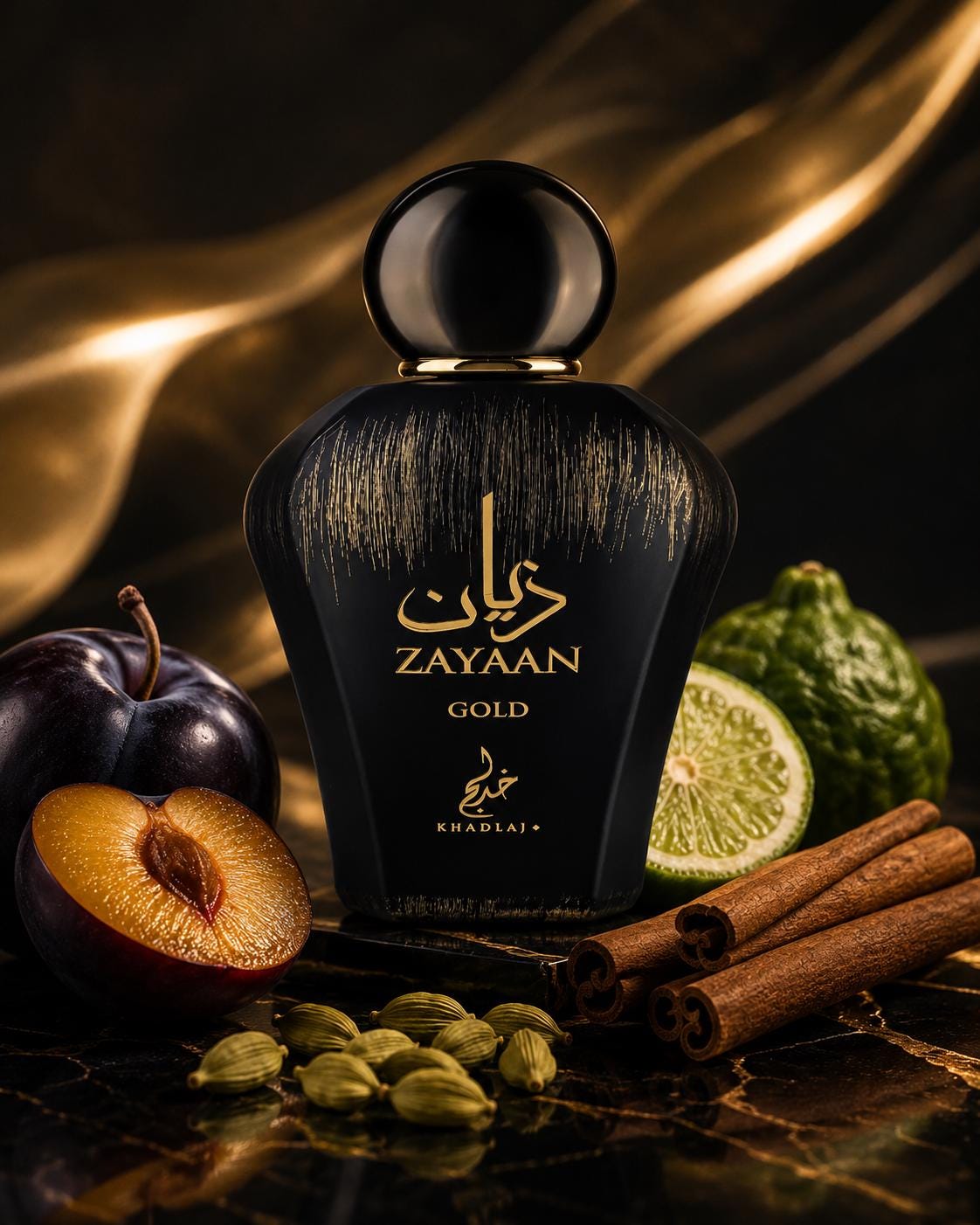 Khadlaj Zayaan Gold Eau de Parfum for Men | Plum & Cinnamon