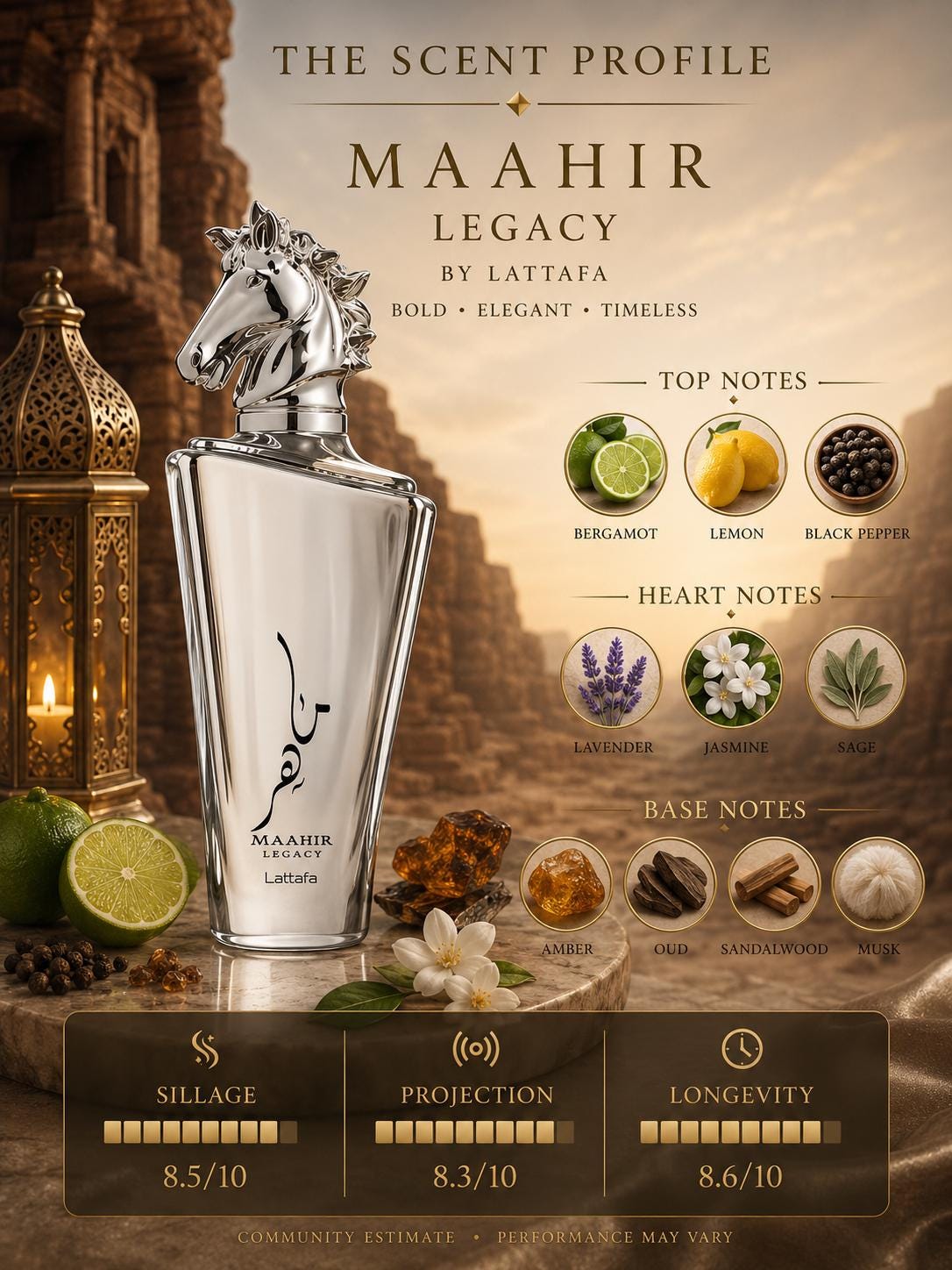 Lattafa Maahir Legacy EDP for Men | Lime & Mint
