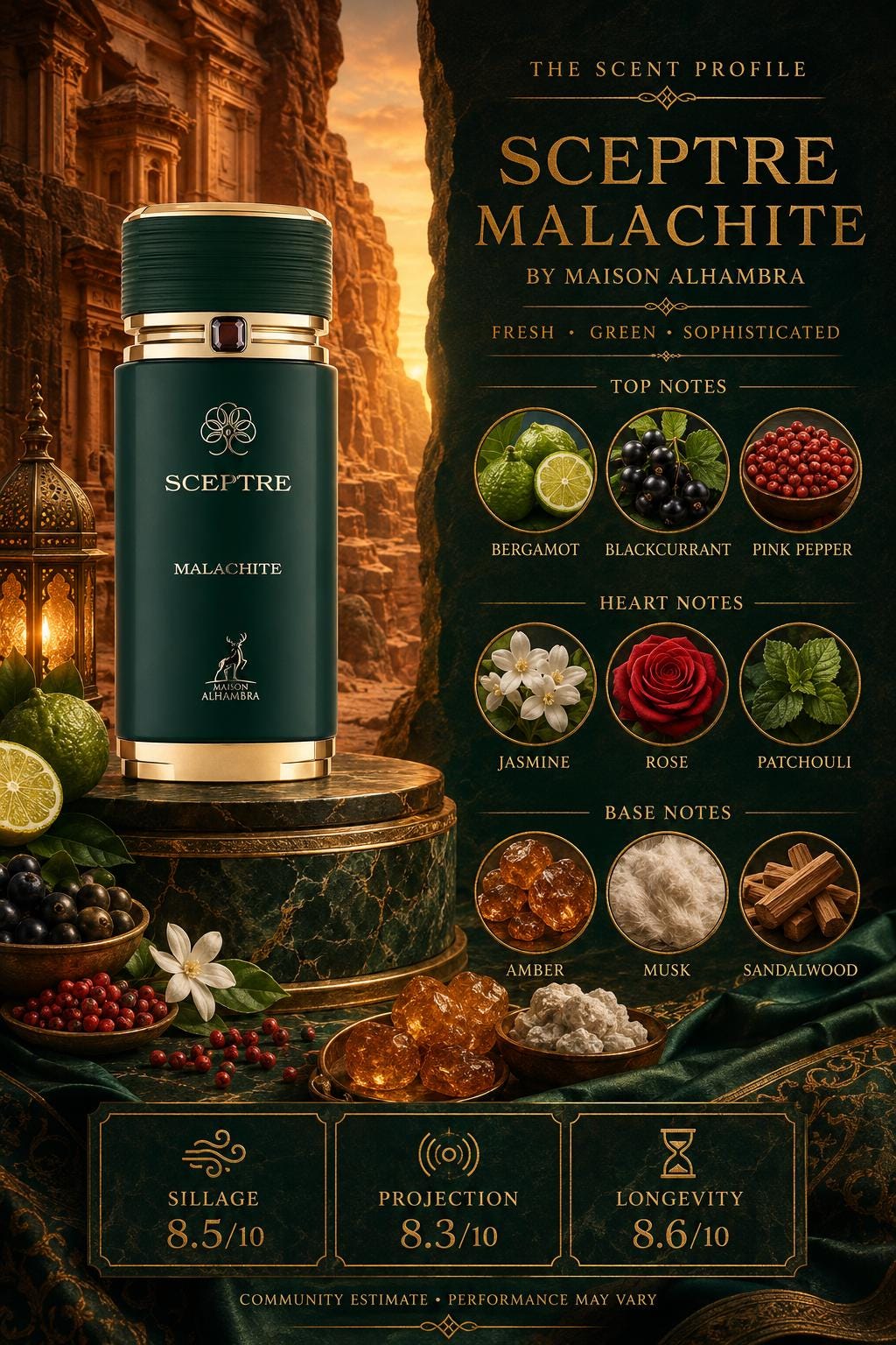 Maison Alhambra Sceptre Malachite EDP 100ml | Citrus & Amber