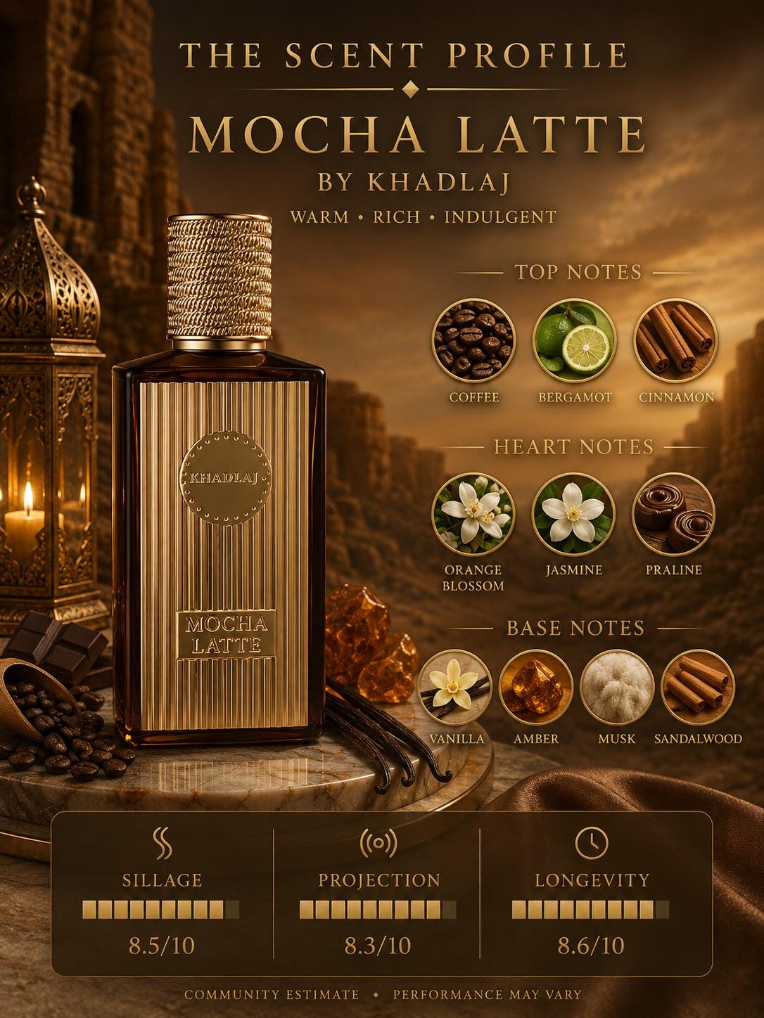 Khadlaj Mocha Latte Extrait 100ml | Gourmand Perfume